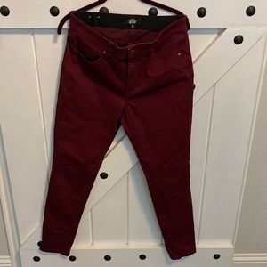 Lularoe Maroon size 30 jeans never worn